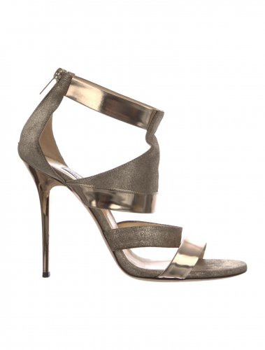 Sandali dorati con tacco a stiletto
